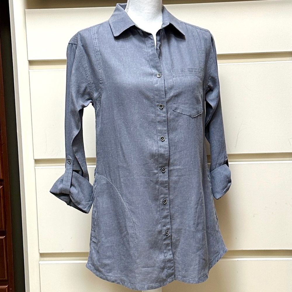 Prana Aster tunic button down blue XS